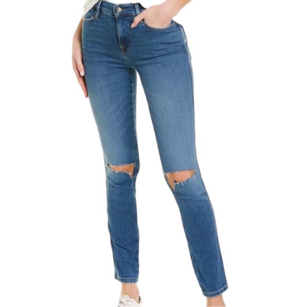 Frame Denim Le High Wine Ridge Rips Skinny Jean Womens Size 26
